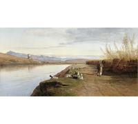 POSTERIIk Vintage Classic Picture Landscape Artwork the Roman Campagna by Edward Leaars Portrait Canvas Painting for Office Home Decor 60x90cm