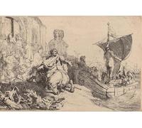 POSTERIIk Vintage Classic Picture Landscape Artwork The ship of fortune by Rembrandt van Rijn Portrait Canvas Painting for Office Home Decor 60x90cm