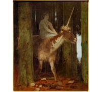 POSTERIIk Vintage Classic Picture Landscape Artwork the Silence of the Forest by Arnold Böcklin Portrait Canvas Painting for Office Home Decor 60x90cm