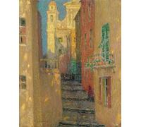 POSTERIIk Vintage Classic Picture Landscape Artwork the Street of the Church by Henri Le Sidaner Portrait Canvas Painting for Office Home Decor 60x90cm