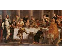 POSTERIIk Vintage Classic Picture Landscape Artwork the Wedding Feast At Cana by Paolo Veronese Portrait Canvas Painting for Office Home Decor 60x90cm