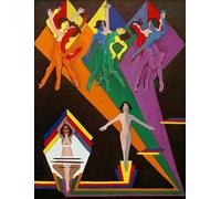 POSTERIIk Vintage Classic Picture Landscape Artwork Three Bathers on the Beach by Ernst Ludwig Kirchner Portrait Canvas Painting for Office Home Decor 60x90cm