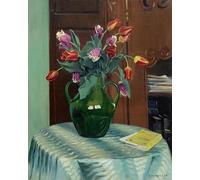 POSTERIIk Vintage Classic Picture Landscape Artwork Tulipes roses et rouges Pink and red tulips by Felix Edouard Vallotton Portrait Canvas Painting for Office Home Decor 60x90cm