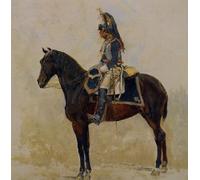 POSTERIIk Vintage Classic Picture Landscape Artwork Un Cuirassier by Jean-louis Ernest Meissonier Portrait Canvas Painting for Office Home Decor 60x90cm