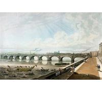 POSTERIIk Vintage Classic Picture Landscape Artwork View of Waterloo Bridge From the East End of Somerset House Terrace by Hosmer Shepherd Portrait Canvas Painting for Office Home Decor 60x90cm