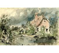 POSTERIIk Vintage Print Pop Art Landscape Artwork a Cottage Near Reading by John Constable Art Prints for Office Home Decor 60x90cm