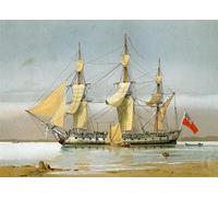 POSTERIIk Vintage Print Pop Art Landscape Artwork a Royal Navy Frigate by William Frederick Mitchell Art Prints for Office Home Decor 60x90cm