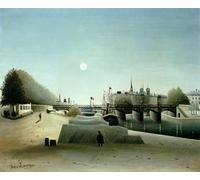 POSTERIIk Vintage Print Pop Art Landscape Artwork a View of the Ile Saint Louis From Port Saint Nicolas by Henri J F Rousseau Art Prints for Office Home Decor 60x90cm