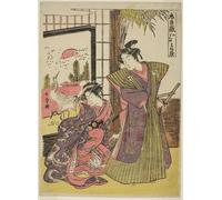 POSTERIIk Vintage Print Pop Art Landscape Artwork Act Two the House of Kakogawa Honzo From the Play Chushingura by Katsukawa Shunsho Art Prints for Office Home Decor 60x90cm