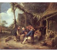 POSTERIIk Vintage Print Pop Art Landscape Artwork After Work in the Country by Adriaen Jansz Van Ostade Art Prints for Office Home Decor 60x90cm