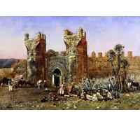POSTERIIk Vintage Print Pop Art Landscape Artwork At the Gate of Shelah Past and Present by Edwin Lord Weeks Art Prints for Office Home Decor 60x90cm