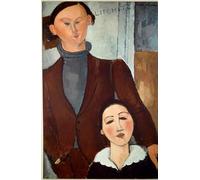 POSTERIIk Vintage Print Pop Art Landscape Artwork Jacques Lipchitz and His Wife by Amedeo Modigliani Art Prints for Office Home Decor 60x90cm