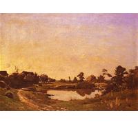 POSTERIIk Vintage Print Pop Art Landscape Artwork Midday in the Meadows by Henri- Harpignies Art Prints for Office Home Decor 60x90cm