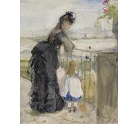 POSTERIIk Vintage Print Pop Art Landscape Artwork on the Balcony by Berthe Morisot Art Prints for Office Home Decor 60x90cm
