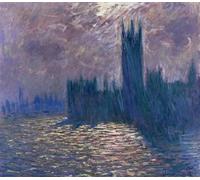 POSTERIIk Vintage Print Pop Art Landscape Artwork Parliament Reflections on the Thames by Claude Monet Art Prints for Office Home Decor 60x90cm