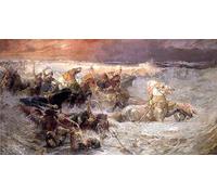 POSTERIIk Vintage Print Pop Art Landscape Artwork Pharaoh and His Drowning in the Red Sea by Frederick Arthur Bridgman Art Prints for Office Home Decor 60x90cm