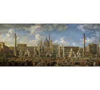 POSTERIIk Vintage Print Pop Art Landscape Artwork Preparation for the Firework Display Held At Piazza Navosna by Paolo Pannini Art Prints for Office Home Decor 60x90cm