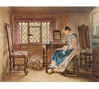 POSTERIIk Vintage Print Pop Art Landscape Artwork Preparing for Sunday by William Henry Hunt Art Prints for Office Home Decor 60x90cm
