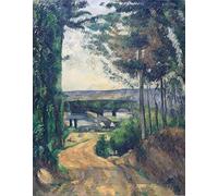 POSTERIIk Vintage Print Pop Art Landscape Artwork Road Leading to the Lake by Paul Cézanne Art Prints for Office Home Decor 60x90cm