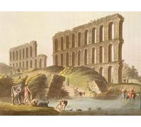 POSTERIIk Vintage Print Pop Art Landscape Artwork Ruins of the Grand Aqueduct of Ancient Carthage From Views in the Ottoman Empire by Mayer Art Prints for Office Home Decor 60x90cm