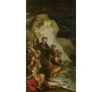 POSTERIIk Vintage Print Pop Art Landscape Artwork Saint Preaching to the Fishes by Jose Jimenez Donoso Art Prints for Office Home Decor 60x90cm