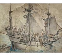 POSTERIIk Vintage Print Pop Art Landscape Artwork Ship with Armed Men by Hans Holbein Der Jüngere Art Prints for Office Home Decor 60x90cm