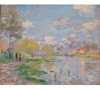 POSTERIIk Vintage Print Pop Art Landscape Artwork Springtime on the Ile De Lajatte by Claude Monet Art Prints for Office Home Decor 60x90cm