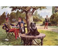 POSTERIIk Vintage Print Pop Art Landscape Artwork Teddy the Pet Animal of the Th Hussars by After Edgar Alfred Holloway Art Prints for Office Home Decor 60x90cm