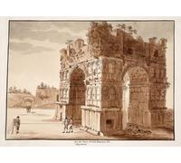 POSTERIIk Vintage Print Pop Art Landscape Artwork the Arch of Janus: Excavation of the Forum Boarium by Agostino Tofanelli Art Prints for Office Home Decor 60x90cm