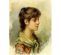 POSTERIIk Vintage Print Pop Art Landscape Artwork the Artist's Daughter by Alexei Alexeivich Harlamoff Art Prints for Office Home Decor 60x90cm