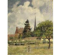 POSTERIIk Vintage Print Pop Art Landscape Artwork the Church At Eragny by Camille Jacob Pissarro Art Prints for Office Home Decor 60x90cm