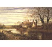 POSTERIIk Vintage Print Pop Art Landscape Artwork the Cottage by Benjamin Williams Leader Art Prints for Office Home Decor 60x90cm