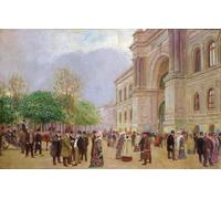 POSTERIIk Vintage Print Pop Art Landscape Artwork the Exit of the Salon in the Palais De L'industrie by Jean Beraud Art Prints for Office Home Decor 60x90cm