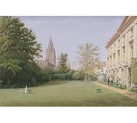 POSTERIIk Vintage Print Pop Art Landscape Artwork the Garden and Fellows' Building of Corpus Christi College by Mallord William Turner Art Prints for Office Home Decor 60x90cm