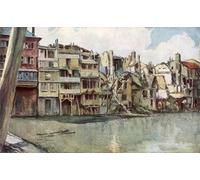 POSTERIIk Vintage Print Pop Art Landscape Artwork the Meuse River Verdun France June by Francois Flameng Art Prints for Office Home Decor 60x90cm