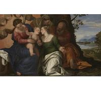 POSTERIIk Vintage Print Pop Art Landscape Artwork the Mystic Marriage of Saint Catherine of Alexandria by Paolo Veronese Art Prints for Office Home Decor 60x90cm
