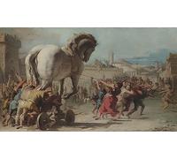 POSTERIIk Vintage Print Pop Art Landscape Artwork the Processionof the Trojan Animal to Troy by Domenico Tiepolo Art Prints for Office Home Decor 60x90cm