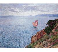 POSTERIIk Vintage Print Pop Art Landscape Artwork the Red Sail by Théo Van Rysselberghe Art Prints for Office Home Decor 60x90cm