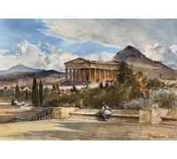 POSTERIIk Vintage Print Pop Art Landscape Artwork the Temple of Theseus From the South-west by Fulleylove Art Prints for Office Home Decor 60x90cm