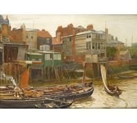 POSTERIIk Vintage Print Pop Art Landscape Artwork the Thames At Cold Harbour Blackwall by Charles Napier Hemy Art Prints for Office Home Decor 60x90cm