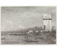 POSTERIIk Vintage Print Pop Art Landscape Artwork the Tower of Malghera by Canaletto Art Prints for Office Home Decor 60x90cm