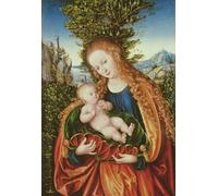 POSTERIIk Vintage Print Pop Art Landscape Artwork the Virgin Mary with Saint Anne Holding the Infant Jesus by Lucas Cranach the Elder Art Prints for Office Home Decor 60x90cm