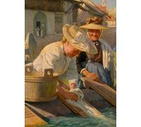 POSTERIIk Vintage Print Pop Art Landscape Artwork the Washing Place Montgesoye by Thomas Frederick Mason Sheard Art Prints for Office Home Decor 60x90cm