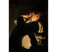 POSTERIIk Vintage Print Pop Art Landscape Artwork Two Boys Fighting Over a Bladder by Wright of Derby Art Prints for Office Home Decor 60x90cm