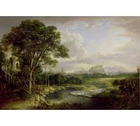 POSTERIIk Vintage Print Pop Art Landscape Artwork View of the City of Edinburgh by Alexander Nasmyth Art Prints for Office Home Decor 60x90cm