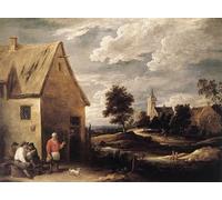 POSTERIIk Vintage Print Pop Art Landscape Artwork Village Scene by David the Younger Teniers Art Prints for Office Home Decor 60x90cm