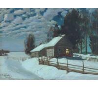 POSTERIIk Vintage Print Pop Art Landscape Artwork Winter Evening Stanislav Zhukovsky Art Prints for Office Home Decor 60x90cm