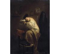 POSTERIIk Vintage Print Pop Art Landscape Artwork Woman Looking for Fleas by Giuseppe Maria Crespi Art Prints for Office Home Decor 60x90cm