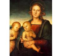POSTERIIk Vintage Print Pop Art Landscape Artwork Woman with Child and Little St John by Pietro Perugino Art Prints for Office Home Decor 60x90cm