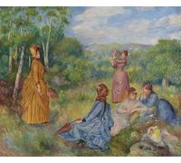 POSTERIIk Vintage Print Pop Art Landscape Artwork Young Ladies Playing Badminton by Pierre Auguste Renoir Art Prints for Office Home Decor 60x90cm